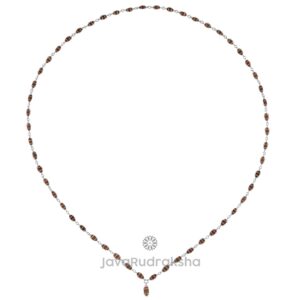 1 Mukhi Rudraksha Mala Java Beads 54+1 Grade A with 925 Silver Cage